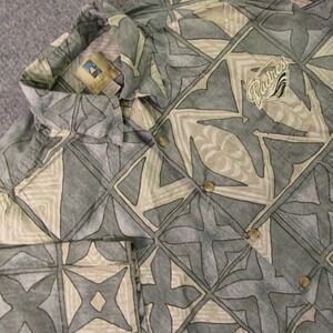 Vtg Kahala San Diego Padres Hawaiian Shirt Mens XL Green Tribal Geometric Cotton